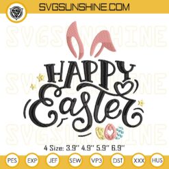 Happy Easter Embroidery Design Files, Easter Day Eggs Embroidery Files