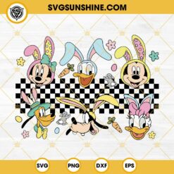 Happy Easter Disney Friends SVG, Disney Characters Bunny SVG, Disney Happy Easter Bunny SVG