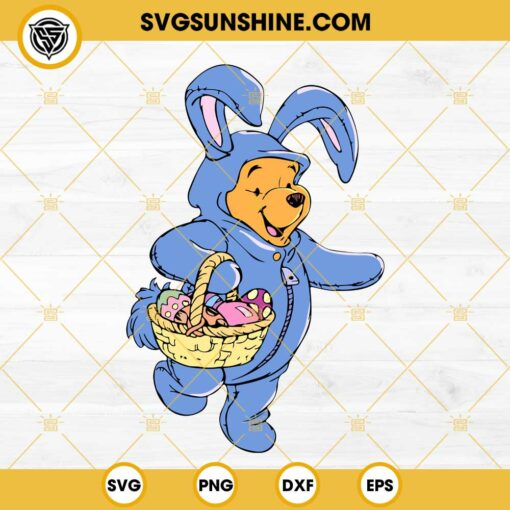 Happy Easter Winnie The Pooh SVG, Winnie The Pooh Bunny SVG, Happy Easter SVG