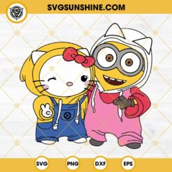 Hello Kitty And Minion Cosplay SVG, Friend Hello Kitty Minion SVG