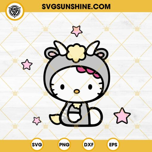 Hello Kitty Capricorn SVG, Baby Hello Kitty SVG, Kawai Kitty SVG