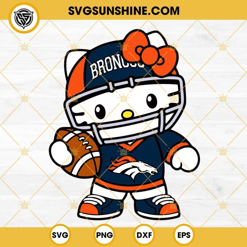 Hello Kitty Denver Broncos SVG, Hello Kitty Football Broncos NFL SVG