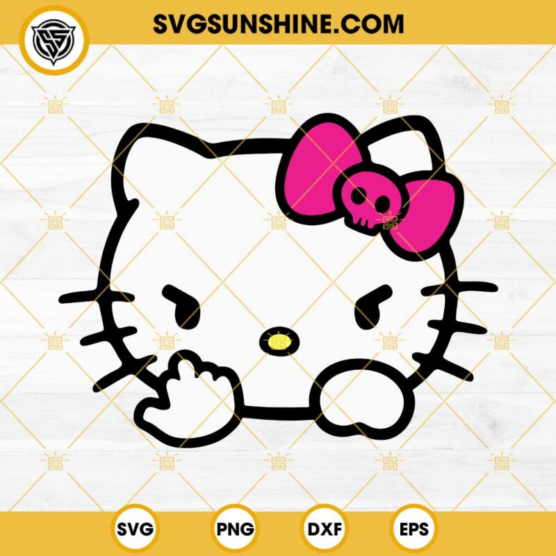 Hello Kitty Fuck You Middle Finger Svg Bad Hello Kitty Svg 3113