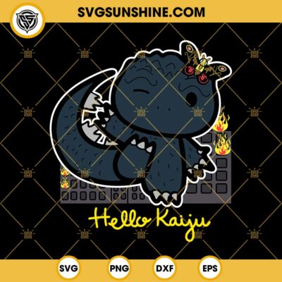 Hello Kitty Godzilla SVG PNG DXF EPS Cut Files