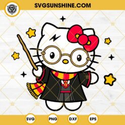 Hello Kitty Harry Potter SVG PNG, Kitty Hogwarts SVG, Cute Hello Potter SVG