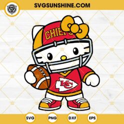 Hello Kitty Kansas City Chiefs SVG, Kitty Cat Chiefs Football SVG PNG DXF EPS