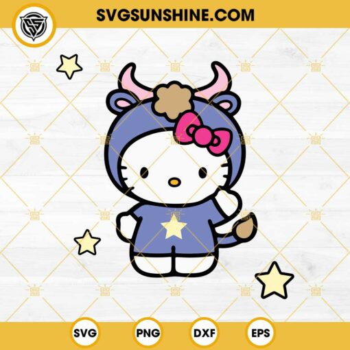Hello Kitty Taurus SVG, Hello Kitty Cute SVG, Hello Kitty Zodilac Sign SVG
