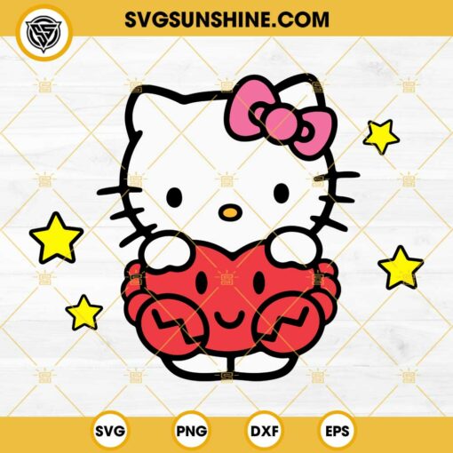 Hello Kitty Zodiac Sign SVG, Hello Kitty With Crab SVG, Hello Kitty Sweet SVG