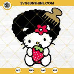 Hello Strawberry SVG, Hello Kitty Hairstyle SVG PNG DXF EPS Cut File