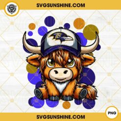 Highland Cow Baltimore Ravens Football PNG File