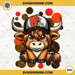 Highland Cow Cleveland Browns Football PNG File