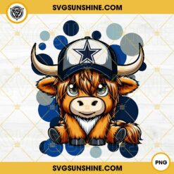 Highland Cow Dallas Cowboys Football PNG File