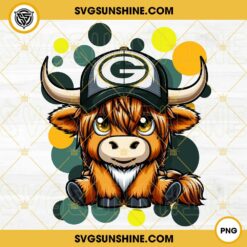Highland Cow Green Bay Packers Football PNG File