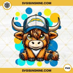 Highland Cow Los Angeles Chargers Football PNG File