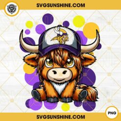 Highland Cow Minnesota Vikings Football PNG File