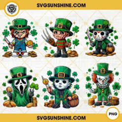 Horror Characters The Pot Of Gold PNG Bundle, Horror Movie Characters Happy St Patrick Day PNG Bundle
