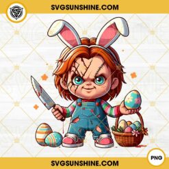 Horror Easter Day Eggs PNG, Horror Chucky Easter Bunny PNG