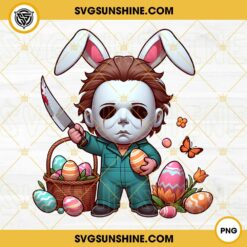 Horror Michael Myers Easter Bunny PNG, Horror Movie Killer Easter Eggs PNG