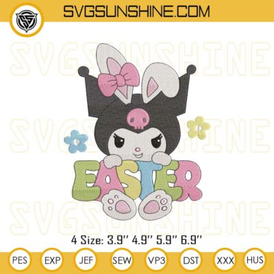 Kuromi Easter Day Bunny Machine Embroidery Designs, Cute Hello Kitty