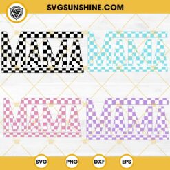 Mama Checkered Retro SVG Bundle, Mama Checkered Colorful SVG PNG DXF EPS