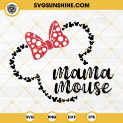 Mama Mouse SVG, Grammy Mouse Leopard Bow SVG, Mother’s Day SVG