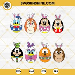 Disney Easter Eggs SVG Bundle, Disney Characters Bunny Ears SVG, Mickey Mouse And Friends Happy Easter Day SVG
