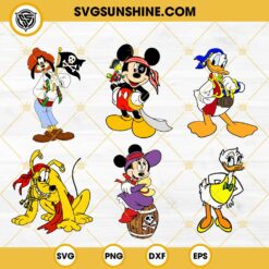 Mickey Mouse And Friends Pirate Bundle SVG, Disney Goofy Pirate SVG, Donald Duck Sailor SVG