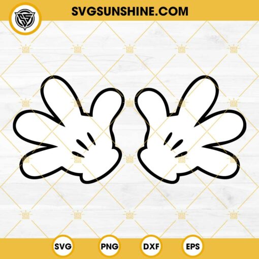 Mickey Mouse Gloves SVG, Mickey Mouse Hand SVG