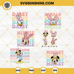 Mickey and Friends Easter Bundle SVG, Disney Characters Easter Bunny SVG Bundle