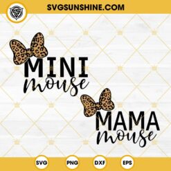 Mini Mouse Leopard Bow SVG, Mama Mouse Leopard SVG, Mother’s Day SVG PNG DXF EPS