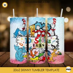 Dr Seuss Day 20oz Skinny Tumbler PNG Design Files Digital Download