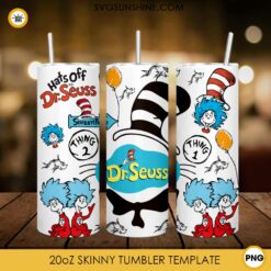 Hats Off Dr Seuss Thing 1 Thing 2 20oz Tumbler Wrap PNG File