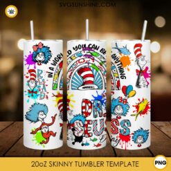 Dr Seuss Reading In My Thing 20oz Tumbler Wrap PNG File