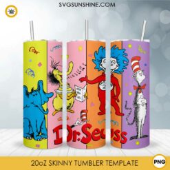 Dr Seuss 20oz Skinny Tumbler PNG Design Files