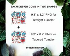 Thing One Thing Two 20oz Tumbler Wrap PNG, Dr Seuss 20oz Skinny Tumbler PNG