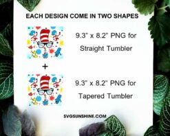 Cat In The Hat Sunglasses Dr Seuss 20oz Tumbler Wrap PNG File