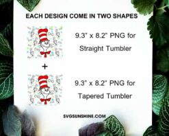 Cat In The Hat With Bow Tie Dr Seuss 20oz Tumbler Wrap PNG File