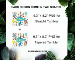 Dr Seuss Cartoon Characters Balloons 20oz Tumbler Wrap PNG File