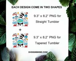 Hats Off Dr Seuss Thing 1 Thing 2 20oz Tumbler Wrap PNG File
