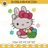 Hello Kitty Bunny Easter Embroidery Designs, Hello Kitty Easter Eggs Embroidery Pattern