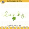 Lucky Green 4 Leaf Clover Embroidery Pattern, St Patrick's Day Lucky Embroidery Designs