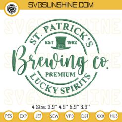 Brewing Co St. Patrick's Day Embroidery Designs, Lucky Spirits Machine Embroidery Design File