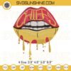 Chiefs Lips Embroidery Files, Football Lips Machine Embroidery Designs