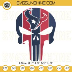 Houston Texans Skull Embroidery Designs, NFL Houston Texans Embroidery Pattern