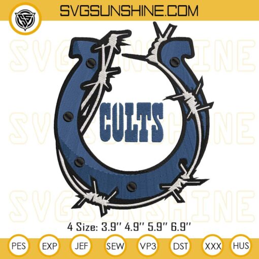 Indianapolis Colts Embroidery Pattern, NFL American Football Embroidery Files