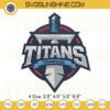 Tennessee Titans Logo Embroidery Files, Tennessee Titans Football Embroidery Design Files