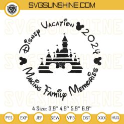 Disney Vacation 2024 Minnie Mouse Embroidery Pattern, Making Family Memories Embroidery Files