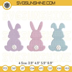 Bunny Embroidery Design Files, Happy Easter Day Embroidery Designs