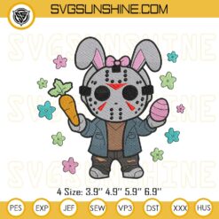 Easter Bunny Jason Mask Embroidery Pattern, Jason Voorhees Easter Embroidery Designs