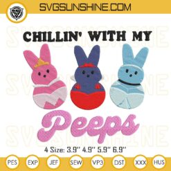 Chillin With My Peeps Embroidery Files, Easter Disney Princess Embroidery Designs